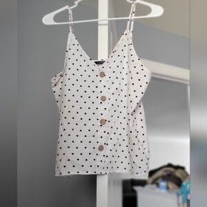 Women Heart Print Button Front Cami Top